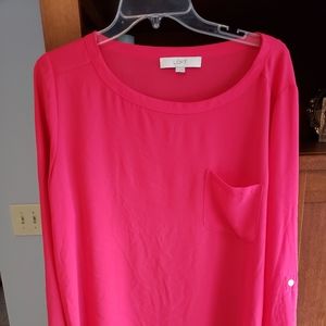 Loft Red Blouse size Large- mint condition